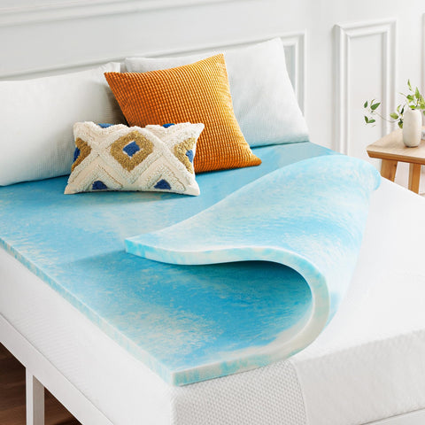 Best Price Mattress 2 Inch Swirl Gel AeroBreeze topper boxed for cooling setup.