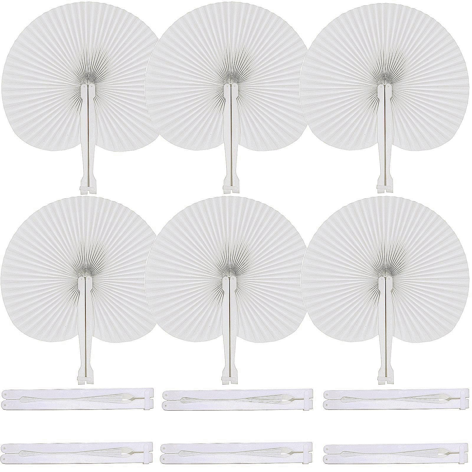 Bestage white paper fans 60-pack for bulk wedding favors.