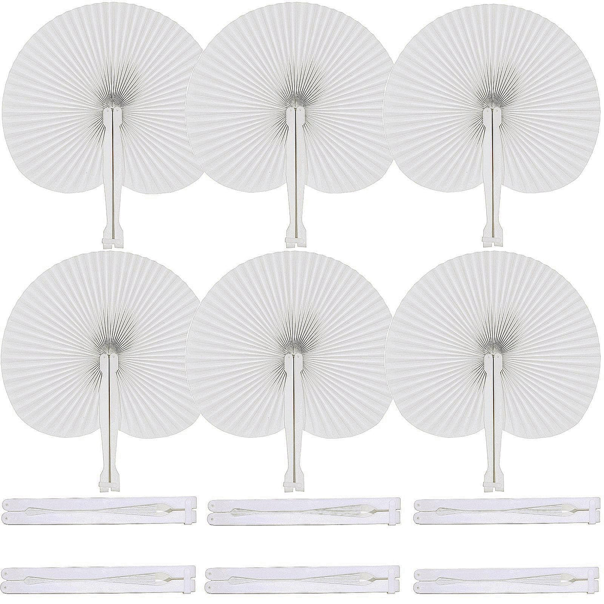 Bestage white paper fans 60-pack for bulk wedding favors.