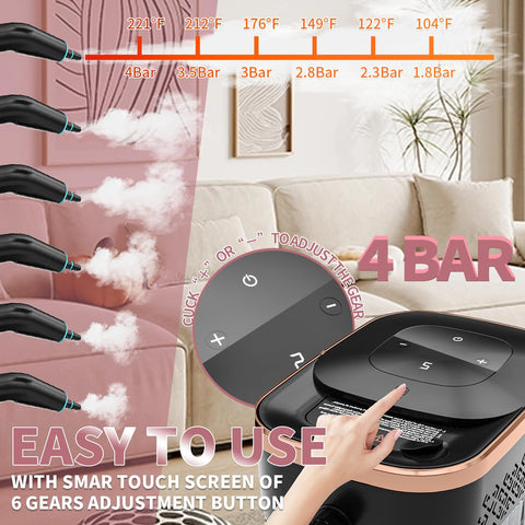 Bestbuy8 steam cleaner demonstrating four-bar pressure for tough grime