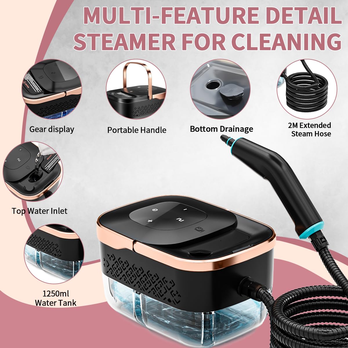 Bestbuy8 handheld steam cleaner with six adjustable levels for varied tasks