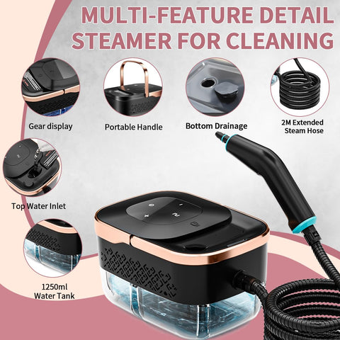 Bestbuy8 handheld steam cleaner with six adjustable levels for varied tasks