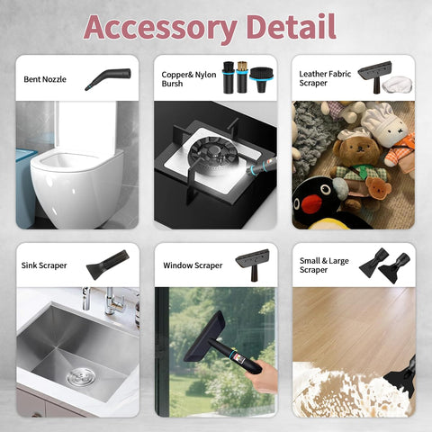 Bestbuy8 accessory kit for handheld steam cleaner with brushes and scrapers