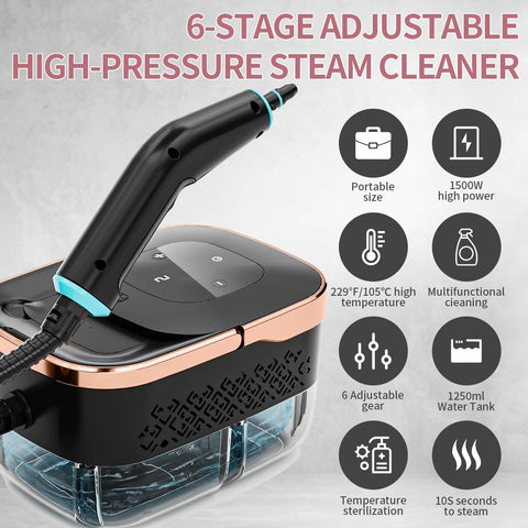 Bestbuy8 handheld steam cleaner in use with quick 15-second heat-up capability