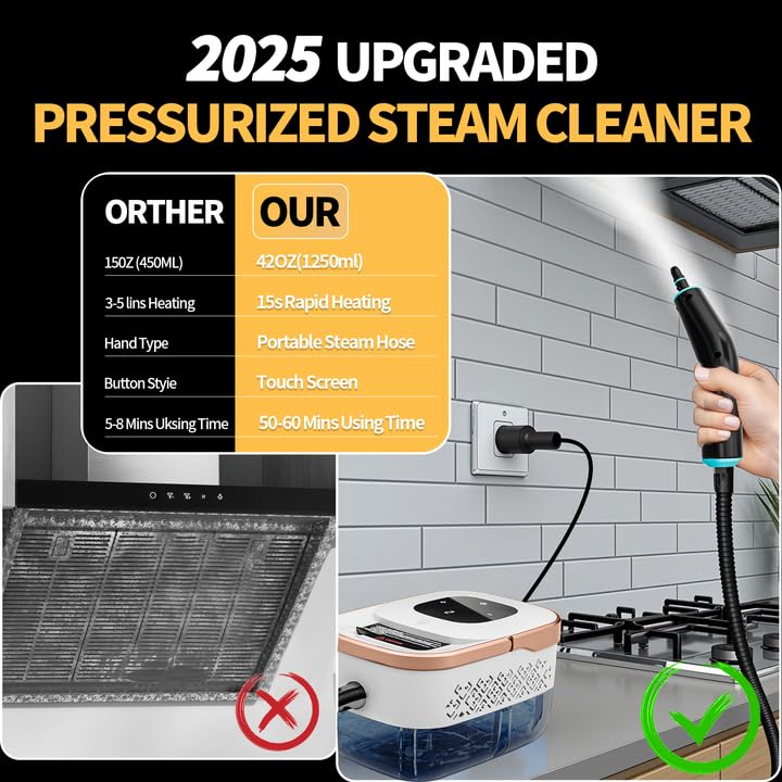 Bestbuy8 steam cleaner 138-inch reach with hose and cord