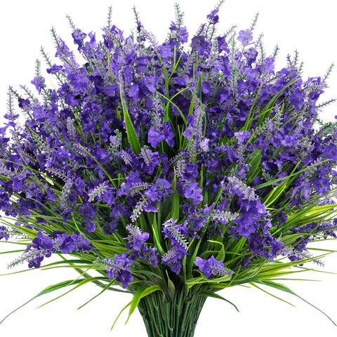 Besteek artificial lavender 20 bundles outdoor on porch adds long-lasting color.