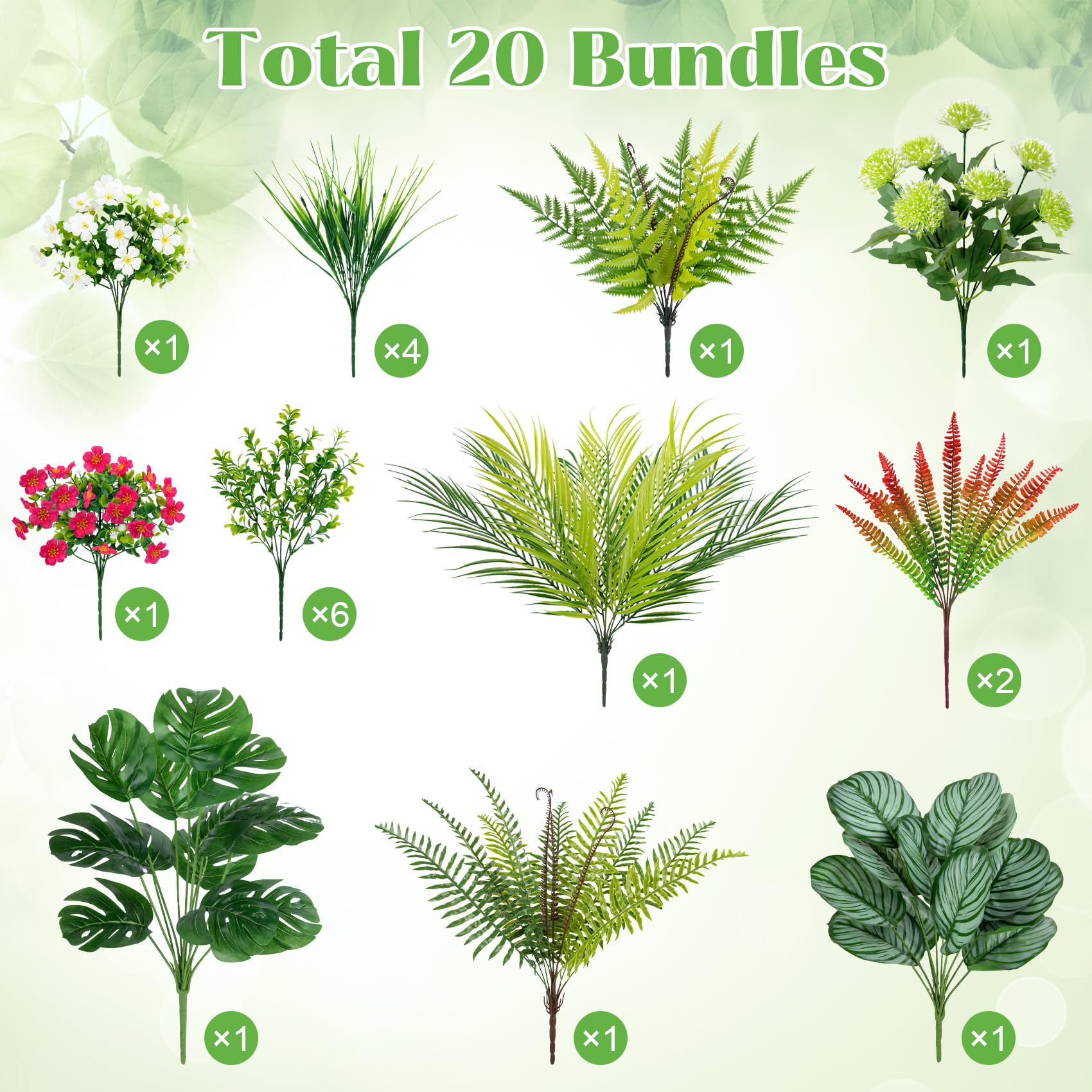 Besteek Boston fern artificial plants provide lush greenery without daily watering.