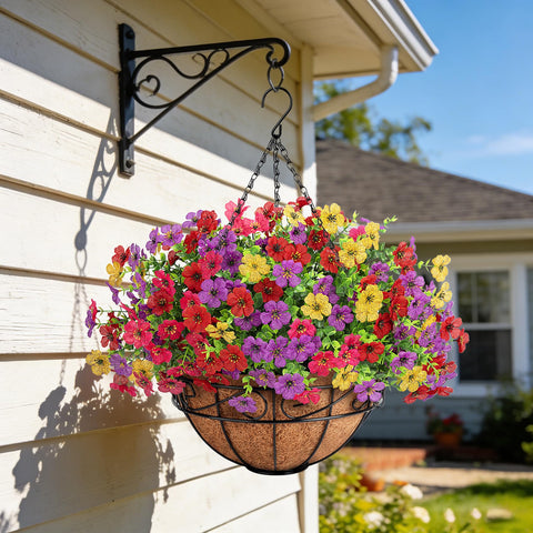 Besteek daisy and eucalyptus silk flowers showcase UV-resistant color for any season