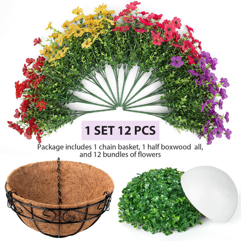 Besteek hanging flower basket assembly for quick DIY decoration