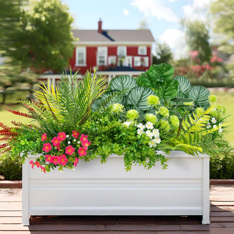 Besteek UV-resistant artificial plants stay vibrant in sunlit outdoor spaces.