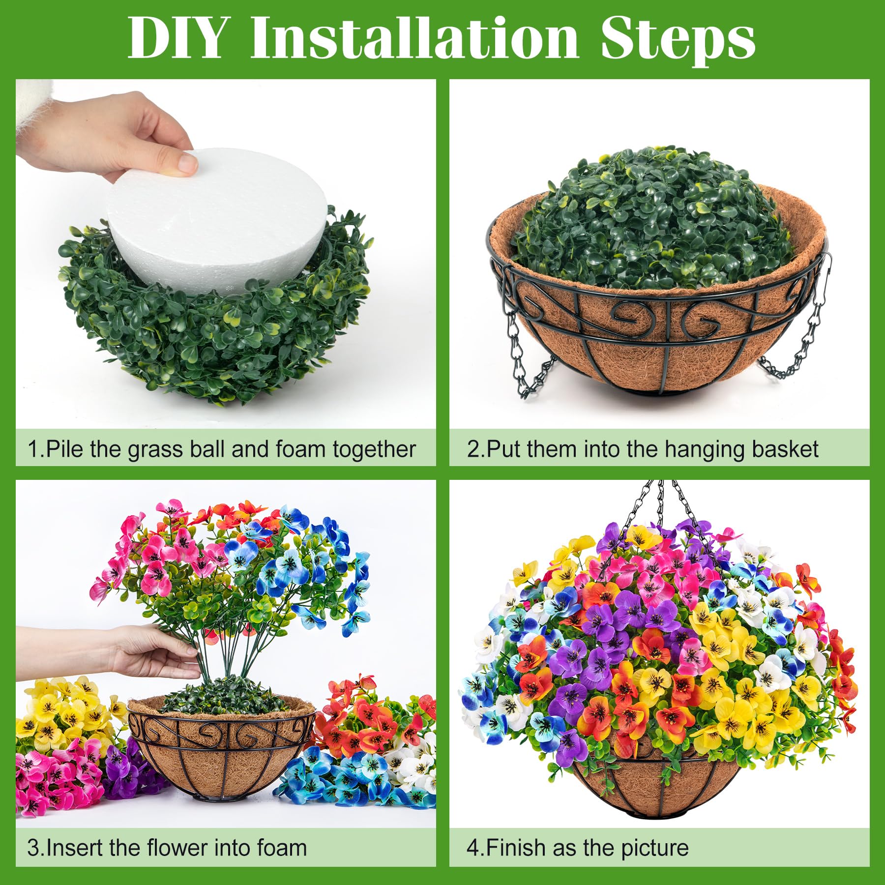 Besteek UV-resistant faux flowers bright colors for year-round display