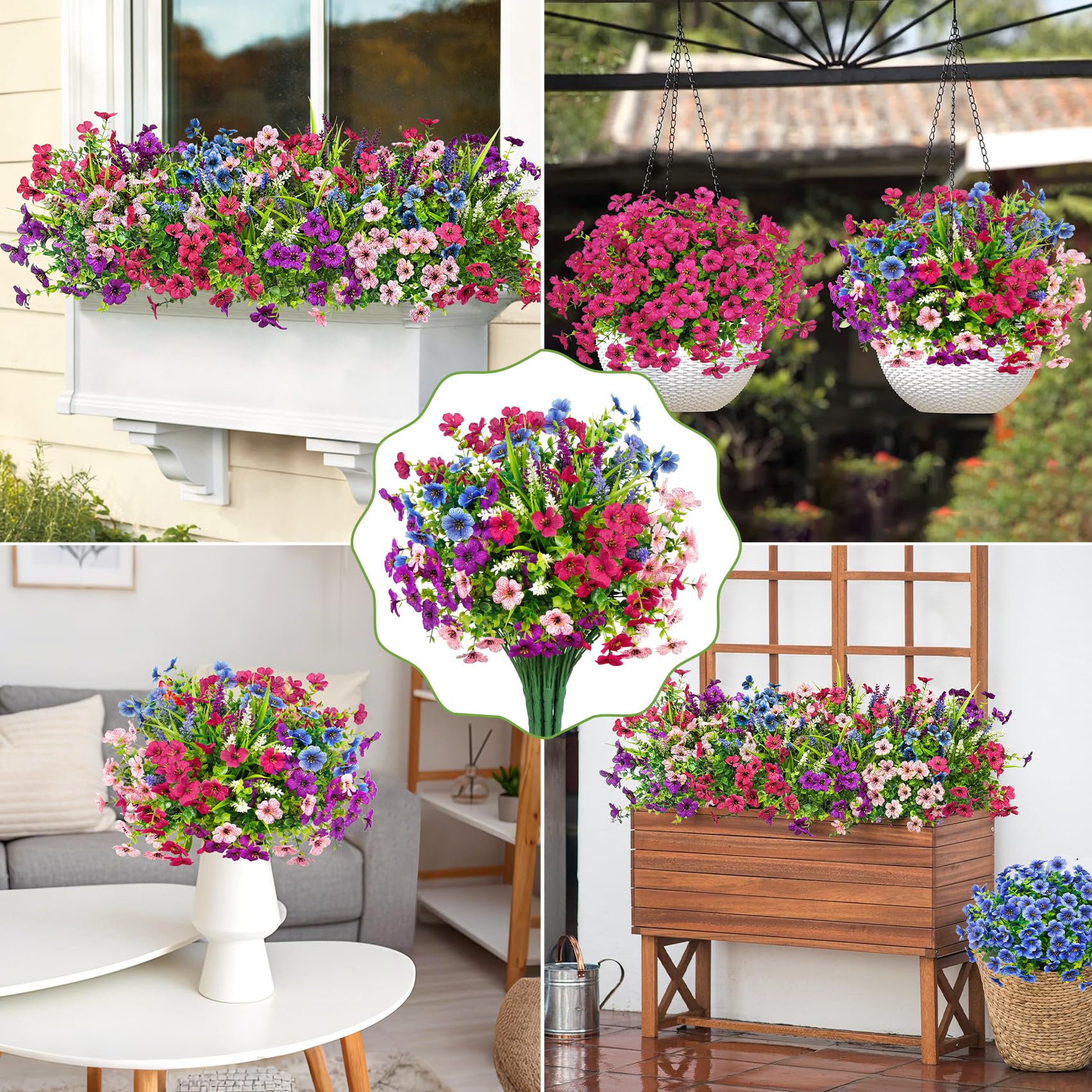 Besteek UV-resistant outdoor flowers stay bright in sun.