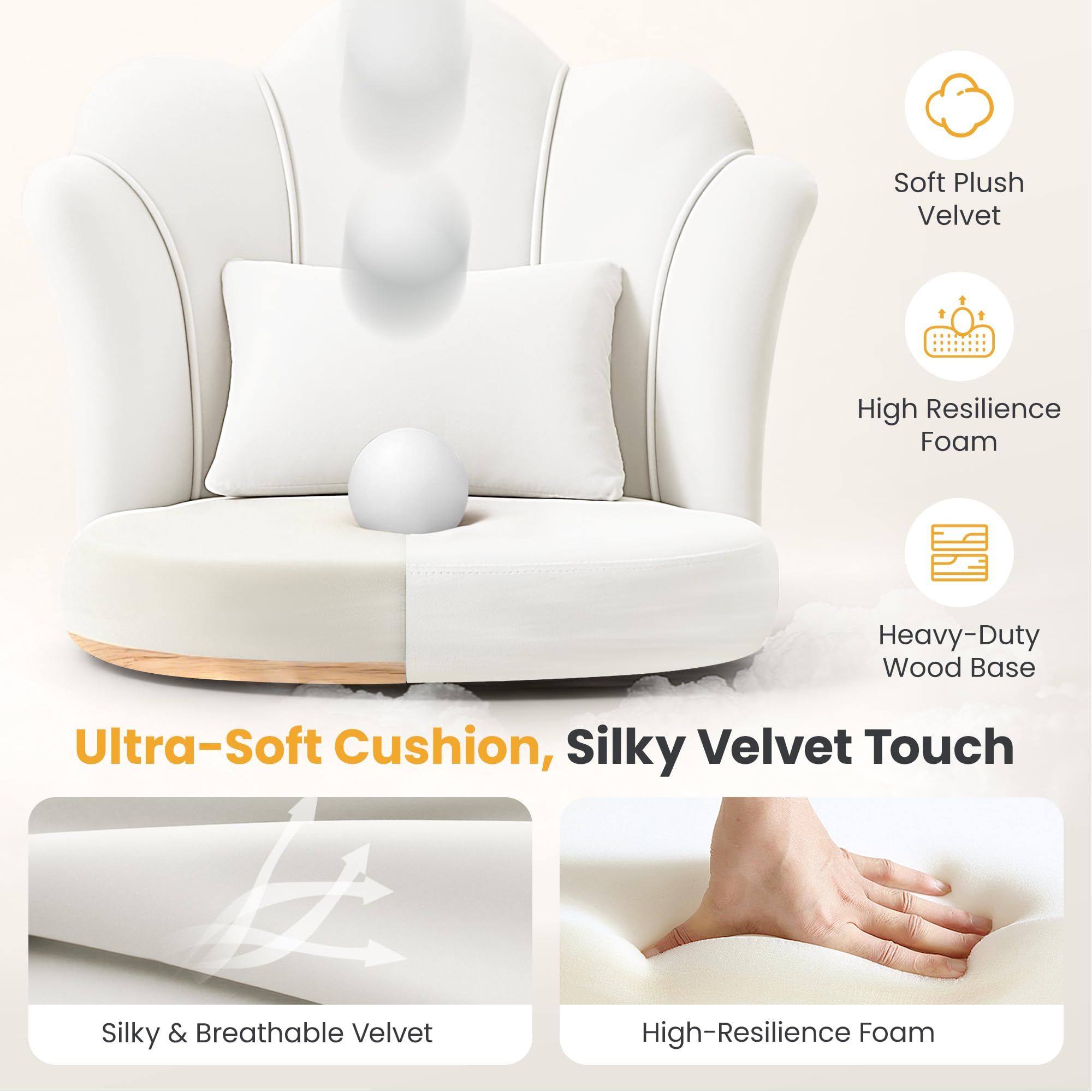 BestGlory adjustable feet stabilize the chair on irregular surfaces.
