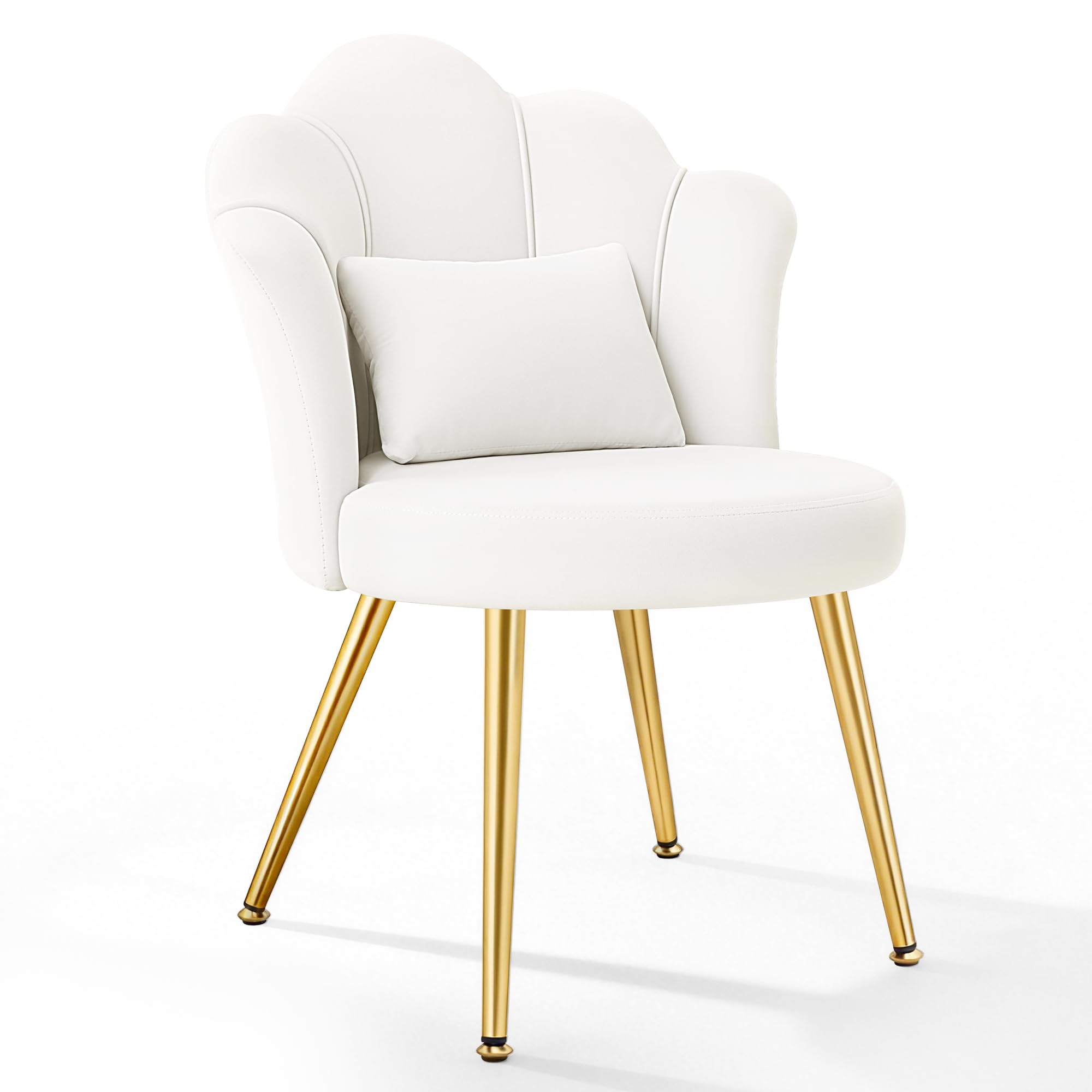 BestGlory petal-backrest vanity chair provides ergonomic support for long makeup sessions.