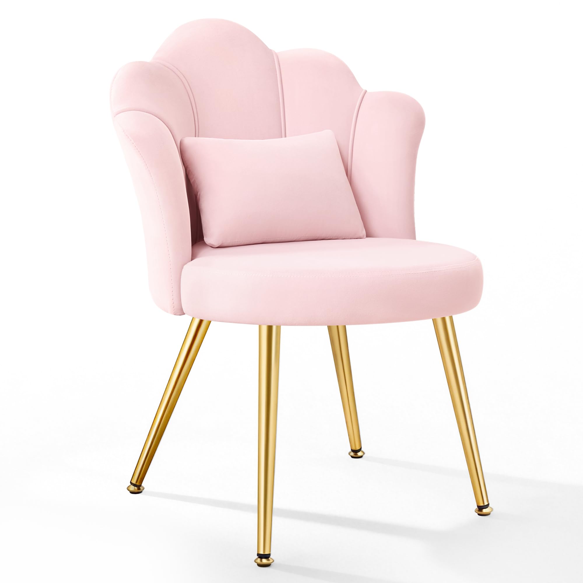 BestGlory Petal vanity chair backrest supports posture during long makeup sessions.