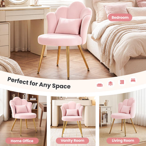BestGlory Petal chair compact design fits small makeup corners well.