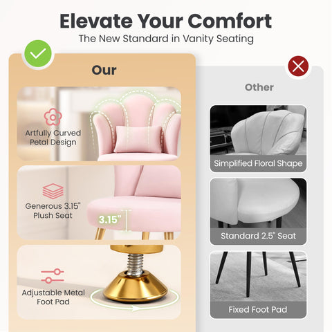BestGlory Petal chair with gold legs for a stylish, sturdy look.