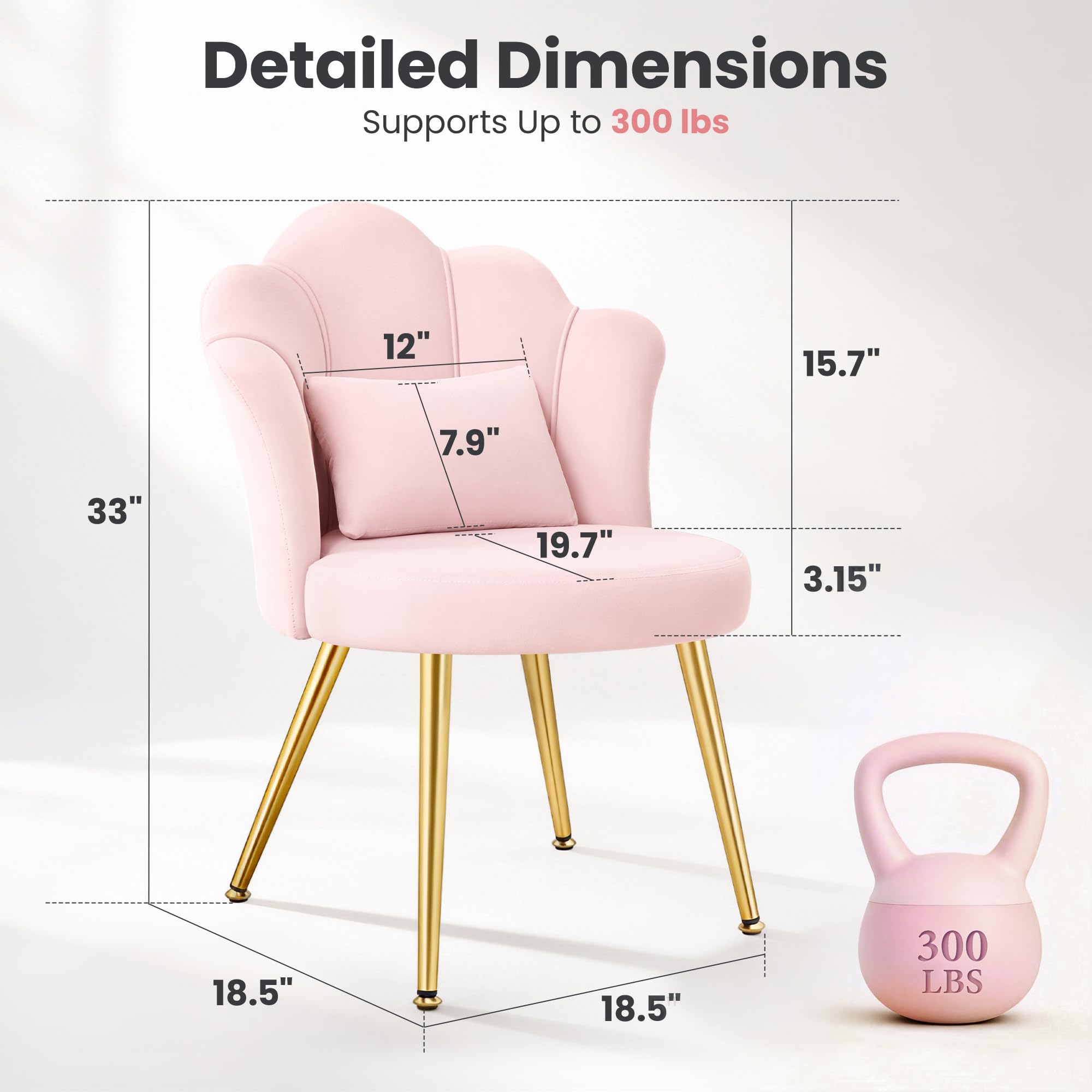 BestGlory Petal velvet fabric seat feels luxurious and soft for daily use.