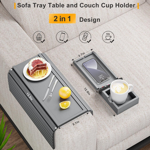 Bestjing armrest table with detachable cup holder for flexible use.