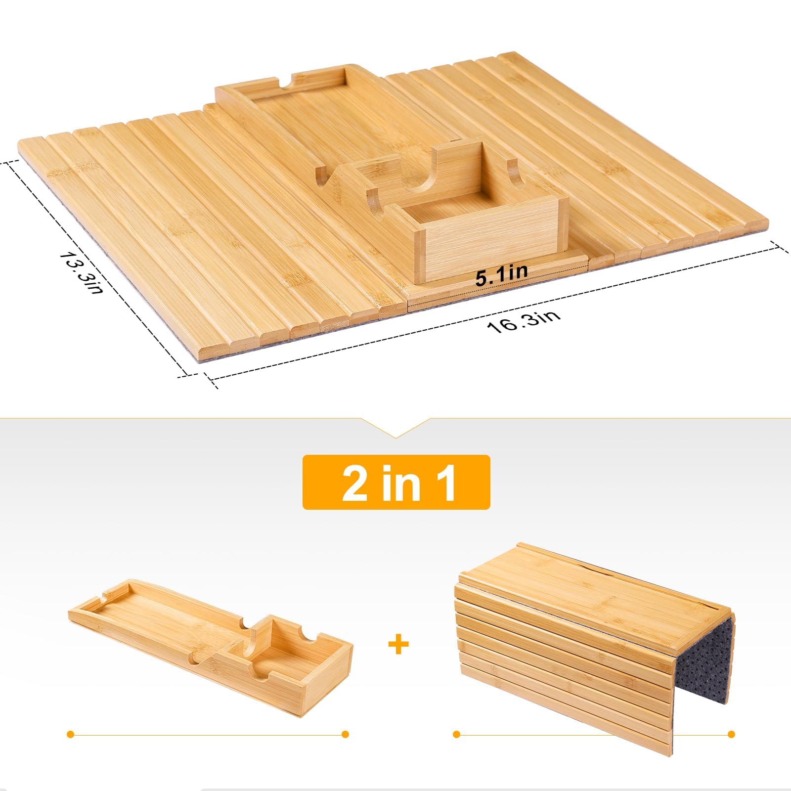 Bestjing durable, sleek tray enhances on-couch organization.
