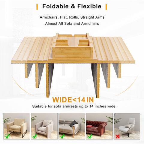 Bestjing foldable sofa tray table stores away compactly when unused.