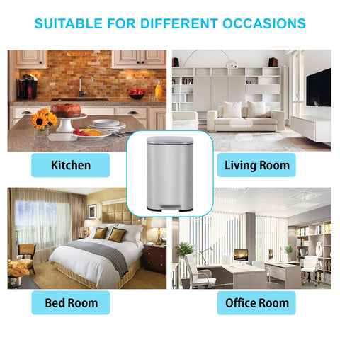 BestMassage trash can with soft-close lid for quiet operation.