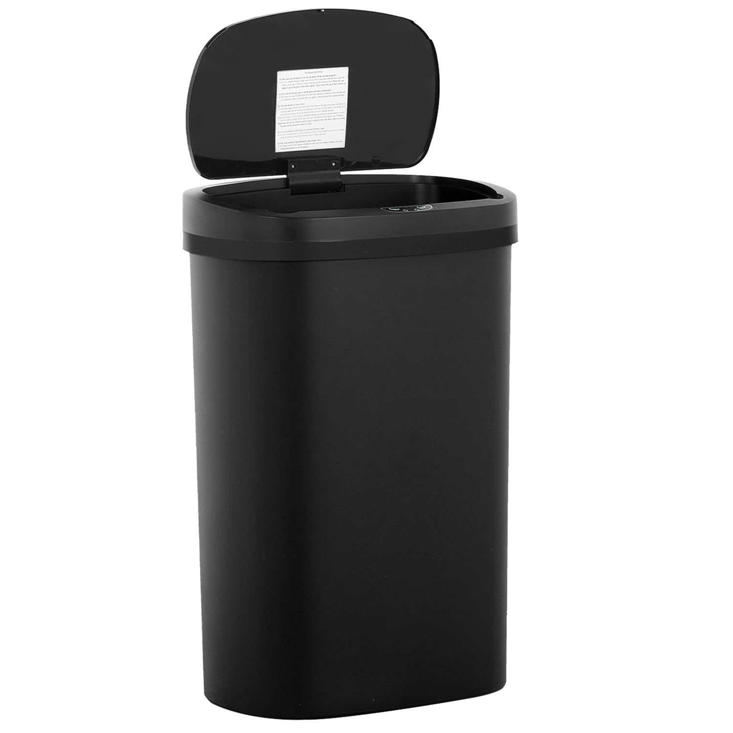 BestOffice 13-gallon trash can with lid closed showing odor-sealed design for freshness