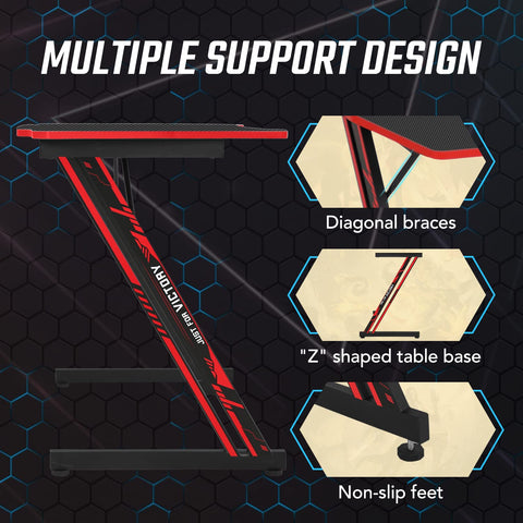 BestOffice 39-inch Z-shaped desk side view showing stable frame and adjustable feet.