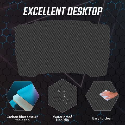 BestOffice 39-inch Z-shaped desk table-top with smooth carbon texture for easy cleaning.