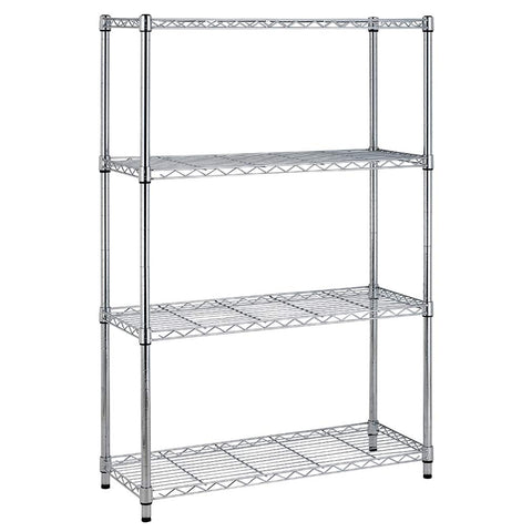 BestOffice 4-Tier Chrome Wire Shelving front view shows sturdy garage storage capacity
