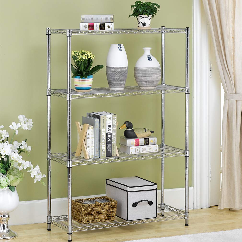 BestOffice chrome wire shelving assembly-instruction demonstrates tool-free setup for quick organization