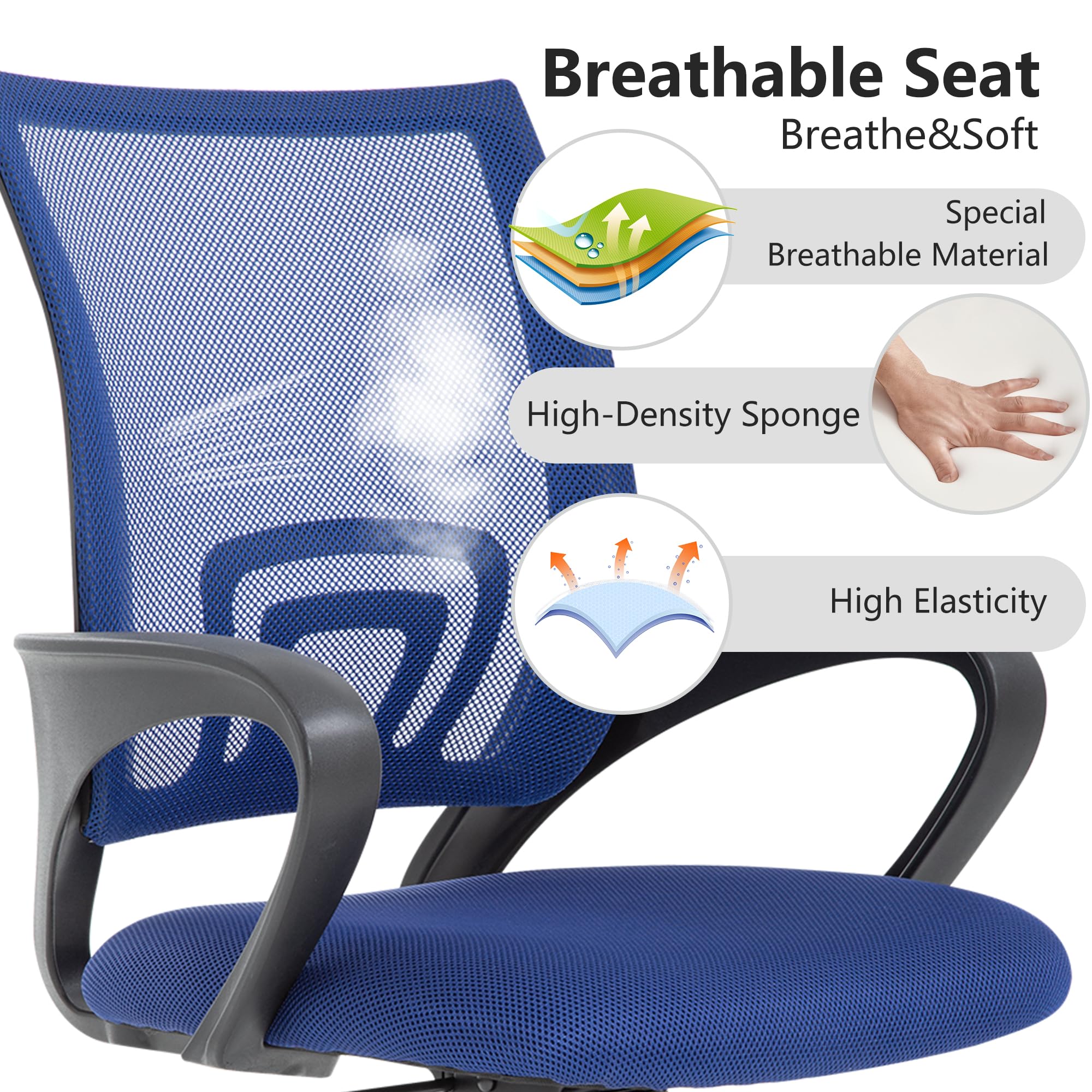 BestOffice ergonomic armrests provide breathable, comfortable support.