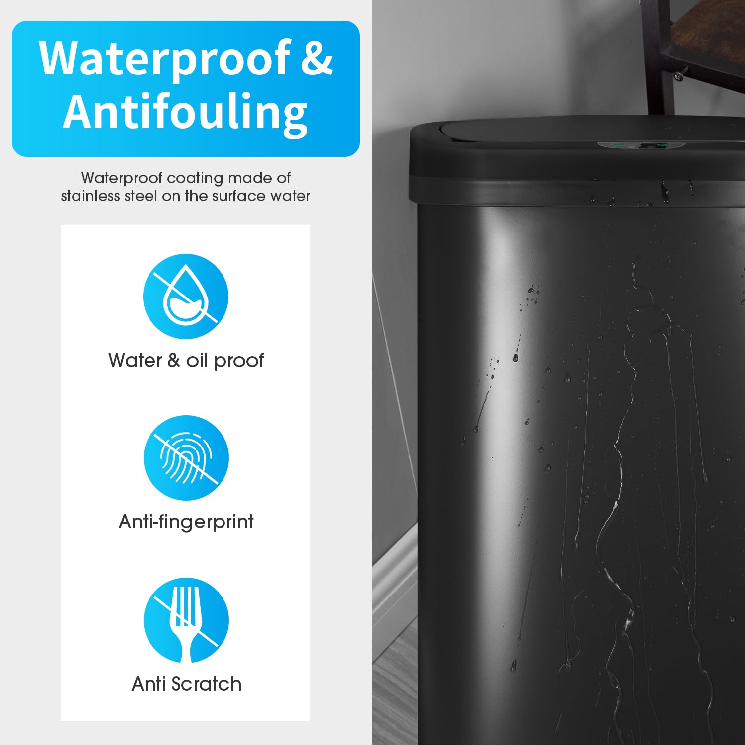 Back hole design secures liner and keeps waste neatly contained.
