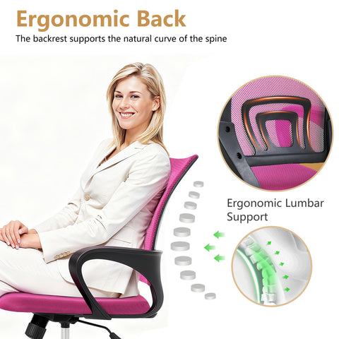 Adjustable height feature fits different desks for daily comfort.