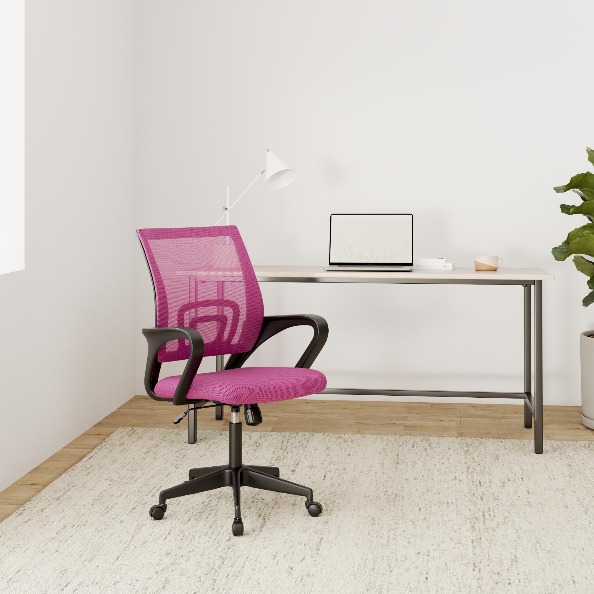 BestOffice pink chair backrest close-up emphasizing breathable design for long sessions