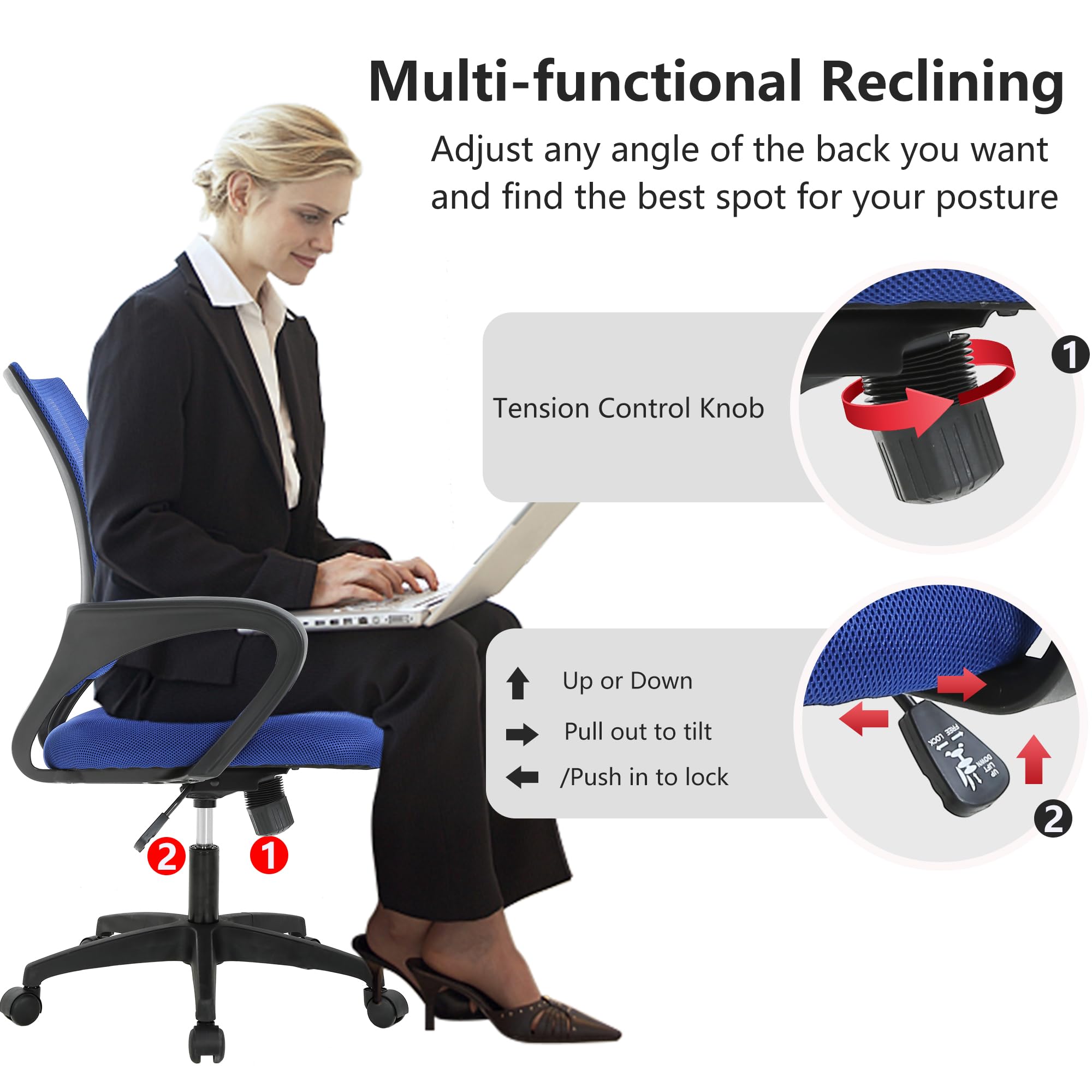 BestOffice chair with height-adjustable seat for a custom fit.