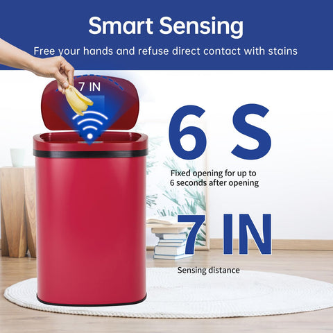 BestOffice red-motion-sensor activates the lid for hands-free disposal.