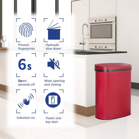 BestOffice 13-gallon capacity supports daily waste management without frequent emptying.