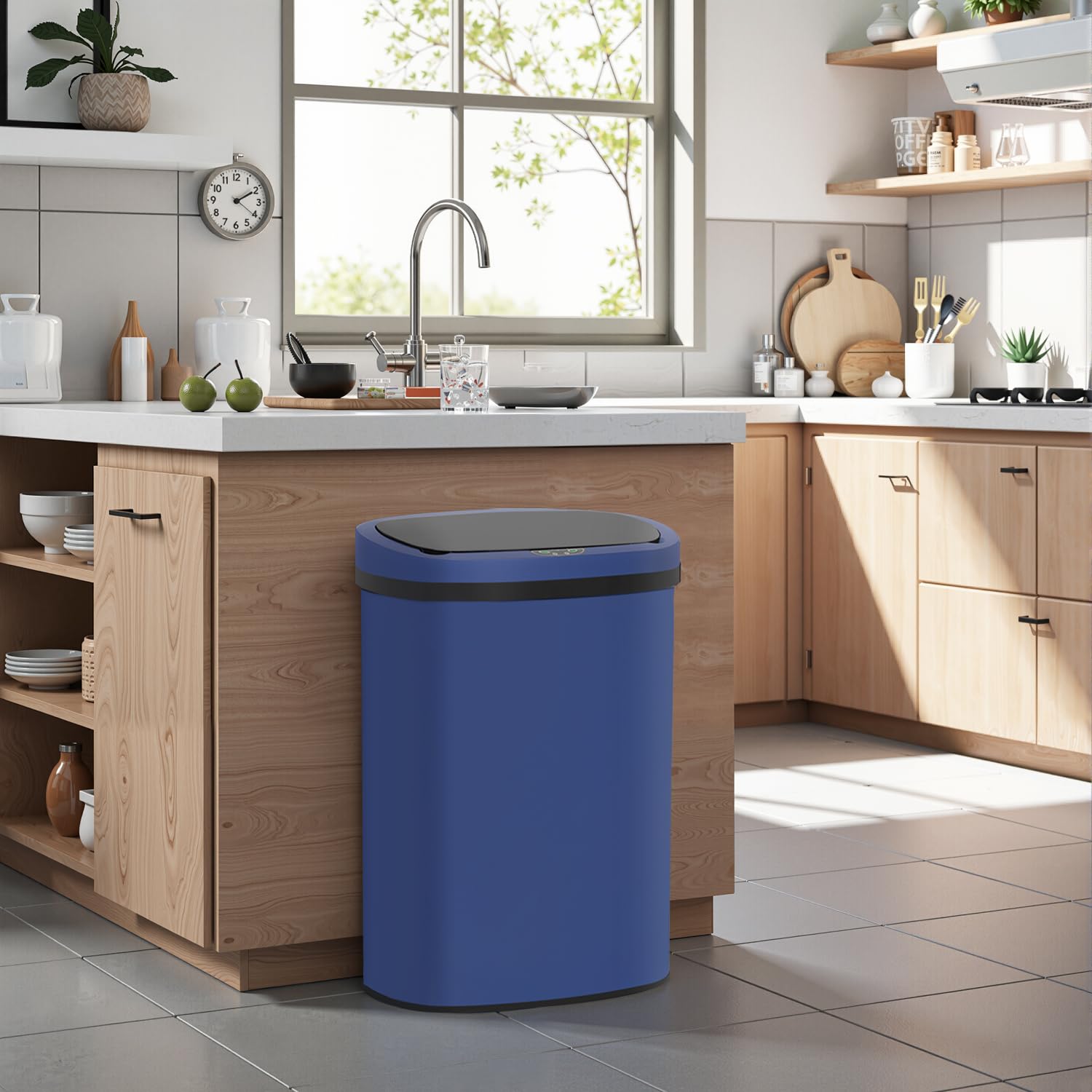 BestOffice deep-blue finish fingerprint-resistant keeps kitchen clean and stylish.
