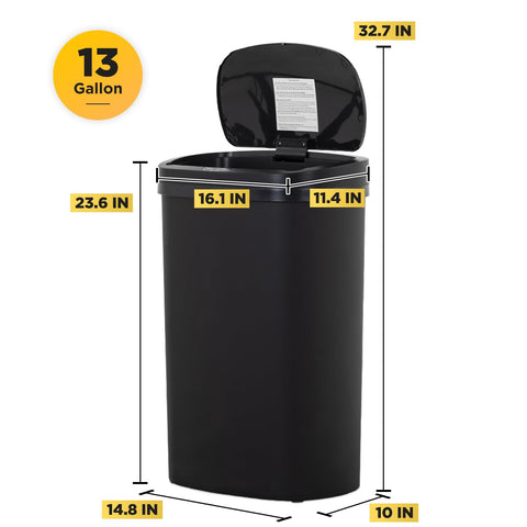 BestOffice trash can manual button and battery compartment for easy use