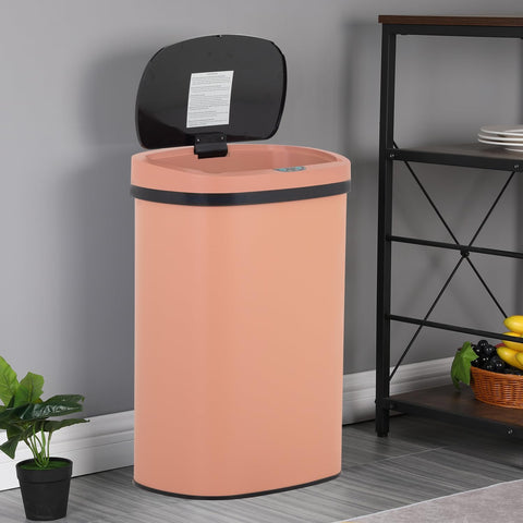 BestOffice modern oval design stainless steel trash can for any room