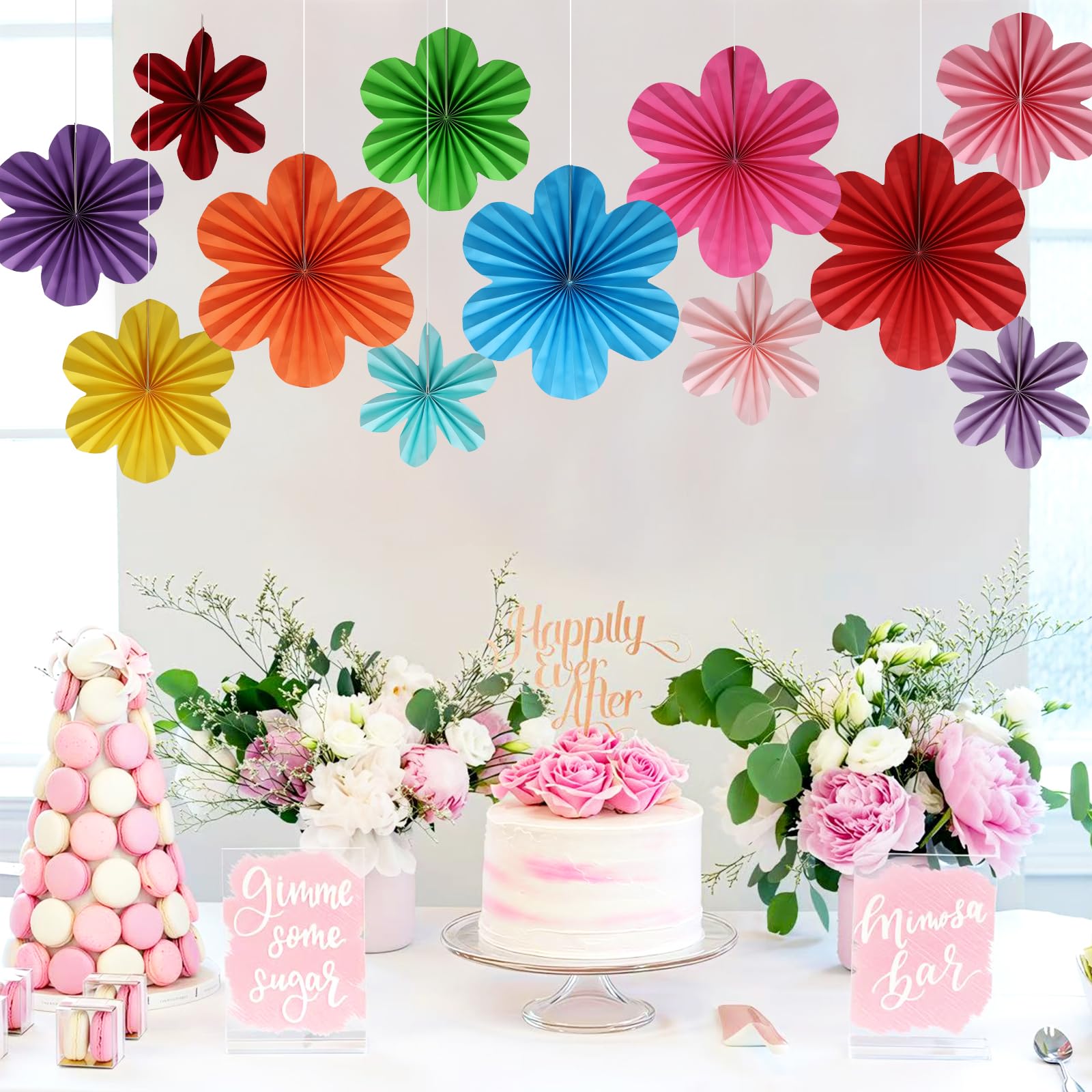 BestoFun durable paper flower fans for reusable wedding and event decor
