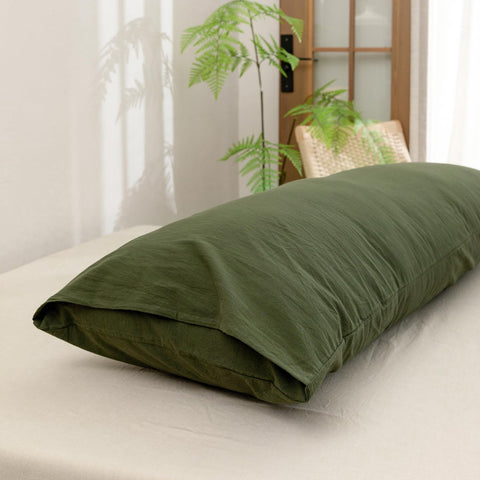 BESTOUCH olive green pillowcase complements calm bedroom styling
