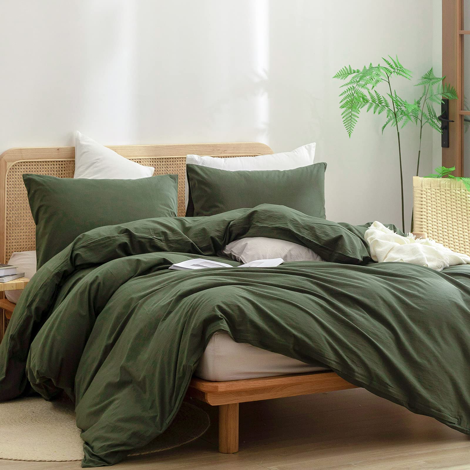 Bestouch pillowcase olive green detail emphasizes soft finish and easy care.