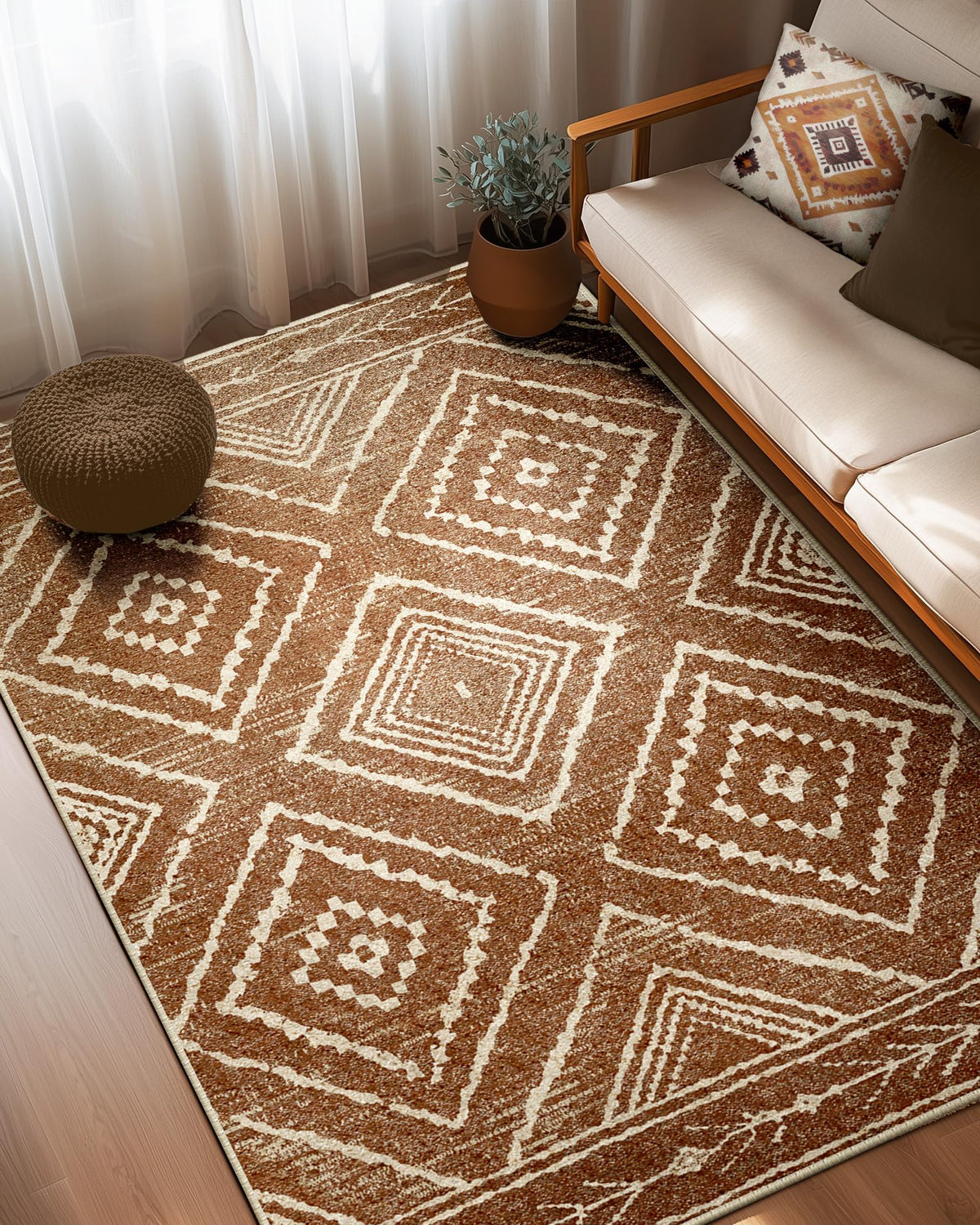 BESTSWEETIE area rug 5x7 machine washable for easy cleaning in busy homes