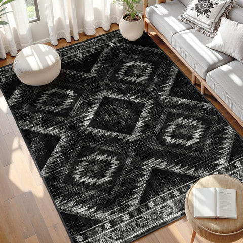 BESTSWEETIE area rug 5x7 with tribal western pattern adds vintage style to living spaces