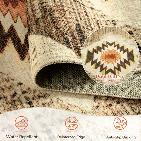 Bestsweetie tribal-western print rug adds vintage flair to entryways and living rooms.