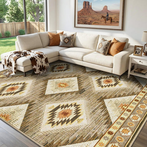 BESTSWEETIE area rug 8x10 machine washable with ultra-soft faux wool texture