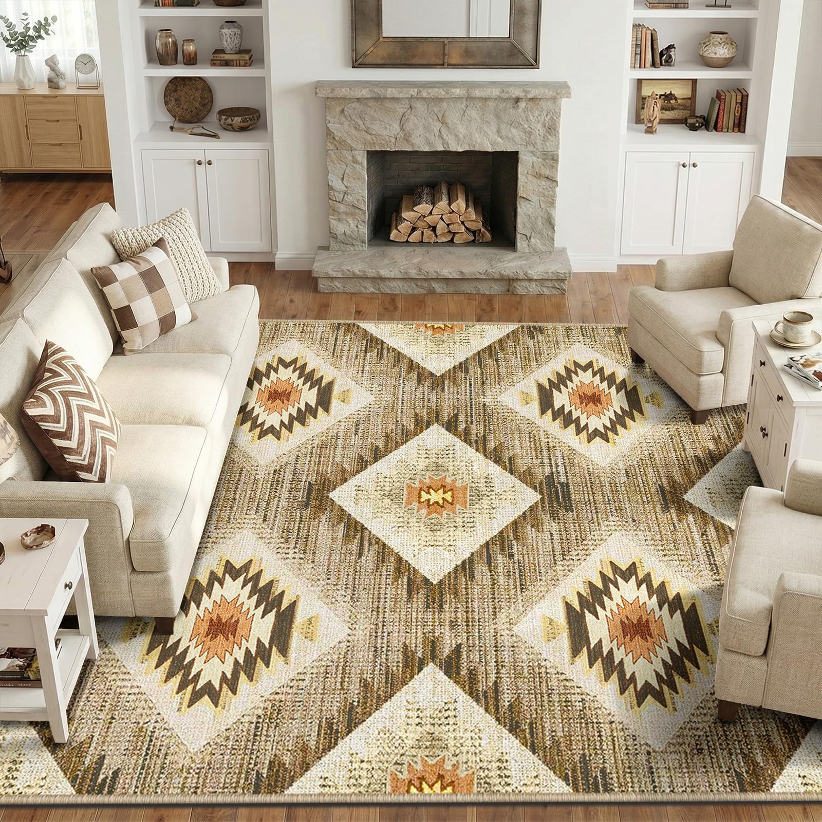 BESTSWEETIE area rug 8x10 non-slip backing keeps mats in place