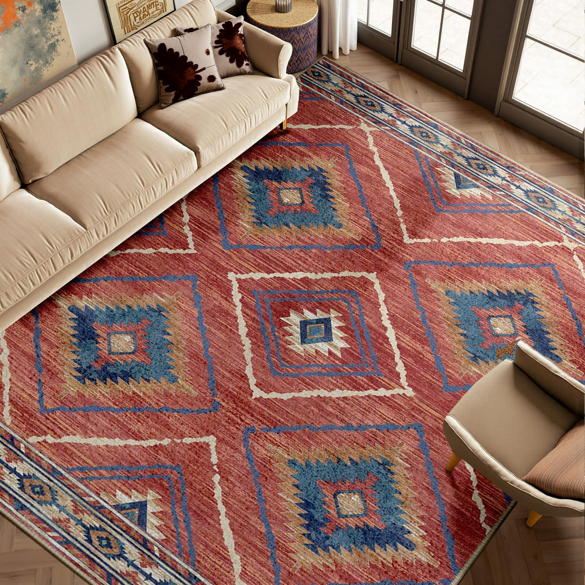 BESTSWEETIE area rug with soft faux wool weave for cozy living spaces